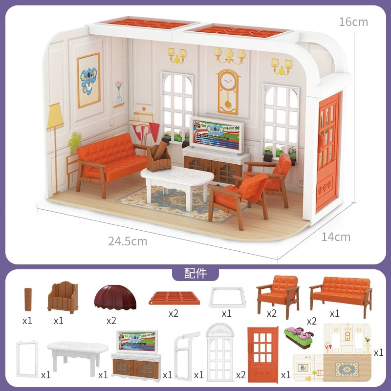diy handmade cabin simulation mini small furniture assembly small house miniature scene model room full set of accessories