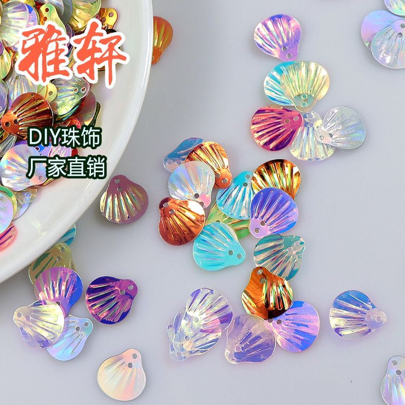 Golden shell eye makeup patch on the face, colorful mermaid princess mermaid makeup stage performance makeup patch diy accessories