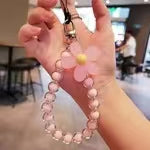 Hot new arrive product - Macaron colorful flower mobile phone lanyard key chain wrist rope multi-purpose super beautiful and practical